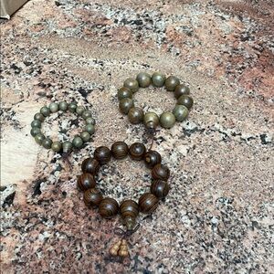 Wooden Beaded Bracelets Set